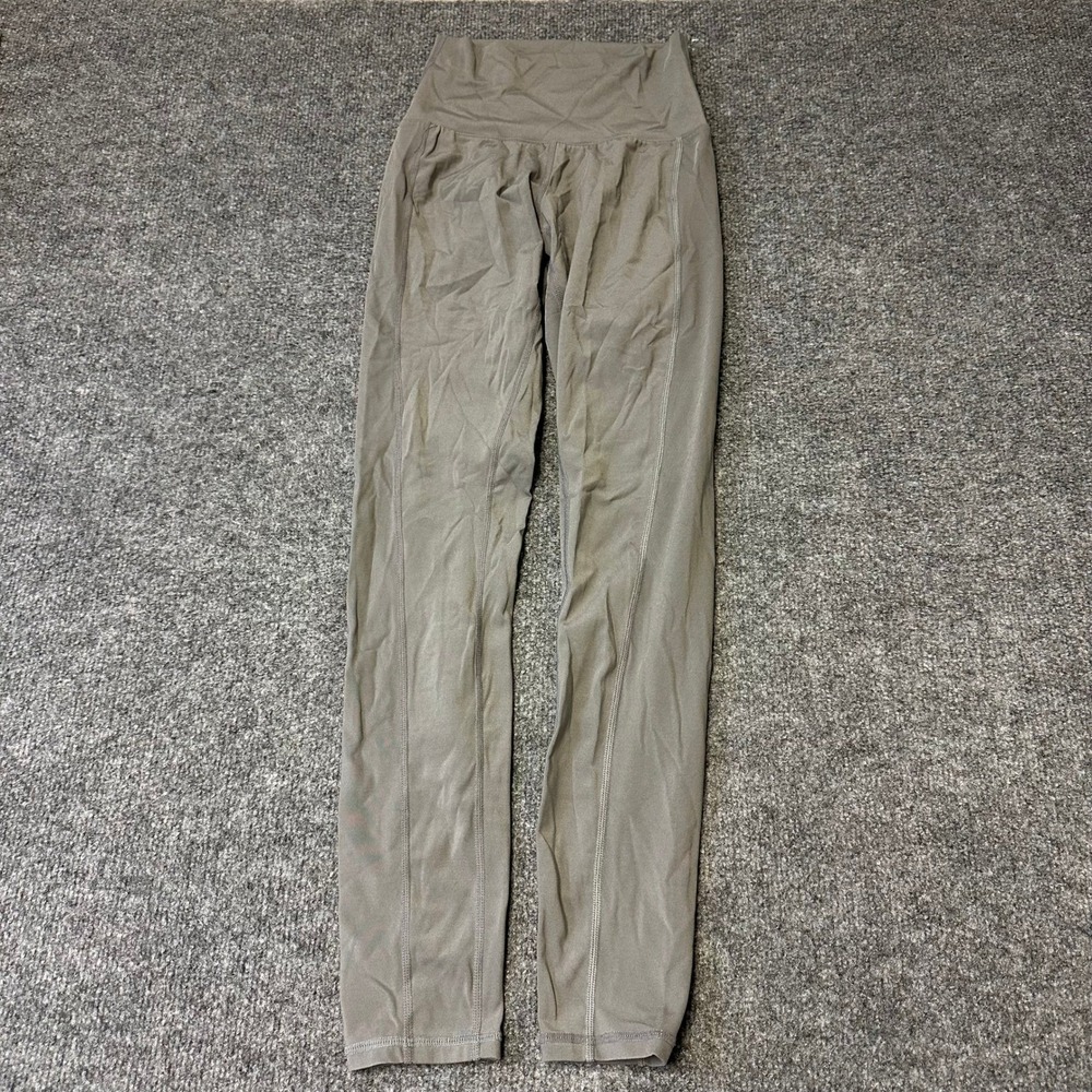 Alphalete Leggings Womens Size XS Olive Green High Waist Slim Fit Athletic Yoga